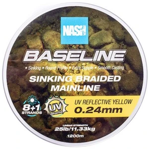 Fir Textil Nash Baseline Sinking Braid, UV Yellow, 18.14kg, 40lbs, 0.35mm, 1200m