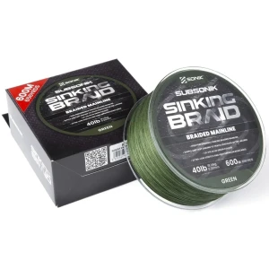 Fir Textil SONIK Subsonik Sinking Braid Olive, 18.4kg-40lbs, 0.20mm, 600m 