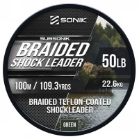 Fir Textil Sonik Braided Shock Leader Green, 22.6kg/ 50lb, 50m