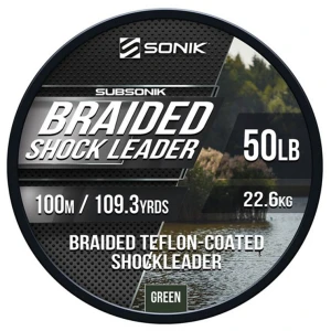 Fir Textil Sonik Braided Shock Leader Green, 22.6kg/ 50Lb, 50m Fir Textil Sonik Braided Shock Leader Green, 22.6kg/ 50Lb, 50m