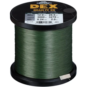Fir TextilBERKLEY DEX Braid x8, 3000m, Moss Green, 0.10mm, 7.9kg Fir TextilBERKLEY DEX Braid x8, 3000m, Moss Green, 0.10mm, 7.9kg