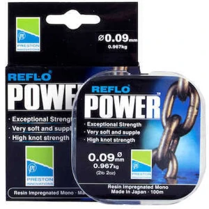 Fir Monofilament PRESTON Reflo Power, 0.21mm, 4.062kg, 100m