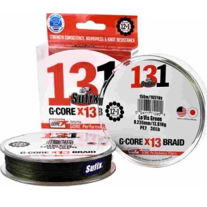 FIR TEXTIL SUFIX 131 G-CORE X13 BRAID LO VIS GREEN 150M 0.165mm 9.10kg