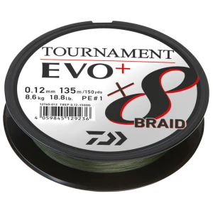 Fir Textil Daiwa Tournament 8xBraid EVO+ Verde, 0.08mm, 135m, 4.9kg Fir Textil Daiwa Tournament 8xBraid EVO+ Verde, 0.08mm, 135m, 4.9kg
