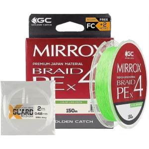 Fir Textil GOLDEN CATCH Mirrox PE X4, Lime Green, 150m, 0.18mm, 6.5kg