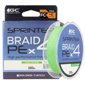Fir Textil GOLDEN CATCH Sprinter PE X4 Lime Green, 8.9kg, 0.181mm, 150m