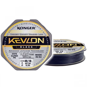 Fir Textil Konger Kevlon X4 Black 0.10mm, 9.8kg, 150m Fir Textil Konger Kevlon X4 Black 0.10mm, 9.8kg, 150m