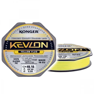 Fir Textil Konger Kevlon X4 Yellow Fluo 0.20mm, 22.3kg, 150m Fir Textil Konger Kevlon X4 Yellow Fluo 0.20mm, 22.3kg, 150m