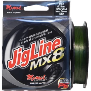 Fir Textil MOMOI Jigline MX8, Moss Green, 125m, 0.12mm, 7kg/15lbs Fir Textil MOMOI Jigline MX8, Moss Green, 125m, 0.12mm, 7kg/15lbs