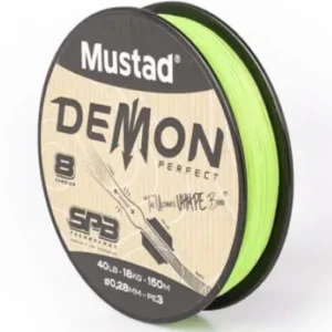 Fir Textil Mustad Demon Perfect Braid 8, Chartreuse, 0.14mm, 6.8kg, 150m