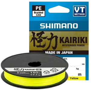 Fir Textil SHIMANO Kairiki 8 Braided Line, Yellow, 300m, 0.20mm, 17.10kg