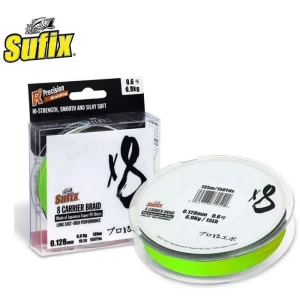 Fir Textil SUFIX X8 Carrier Braid, Neon Chartreuse, 100m, 0.080mm, 4.1kg/9lbs