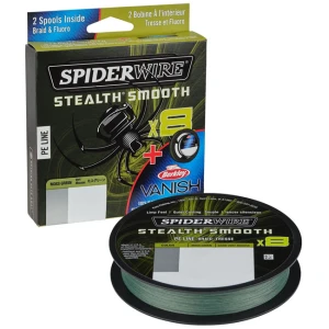 Fir Textil Spiderwire Stealth Smooth Duo Spool SS8 Braid Moss Green, 150m, 0.11mm, 10.3kg + Berkley Vanish Fluoro 50m, 0.32mm, 6kg