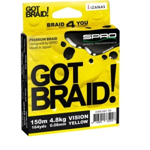 Fir Textil Spro Got Braid Yellow 0.16mm 150M Fir Textil Spro Got Braid Yellow 0.16mm 150M