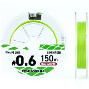 Fir Textil TAILWALK PeeWee WX4, Lime Green, 150m, 0.174mm, 18lbs/8.2kg