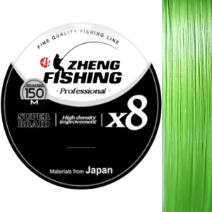 Fir Textil ZHENG FISHING PE Line Pro Super Braid x8, Lime Green, 150m, 0.23mm / 16.6kg