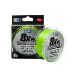 Fir textil ASSO Light Games PE 8x 0128mm 150m Fluo Chartreuse