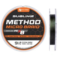 Multifilament NYTRO PE-X8 Sublime Method Microbraid Hook Link Black, 50m, 0.04mm, 4.1kg