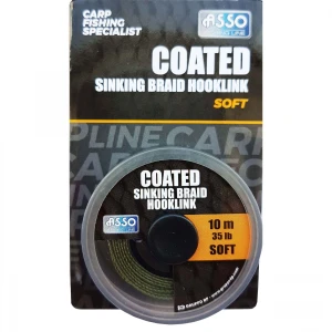 Fir Textil cu Camasa ASSO Coated Soft Sinking Braid Hooklink 15Lb 10m