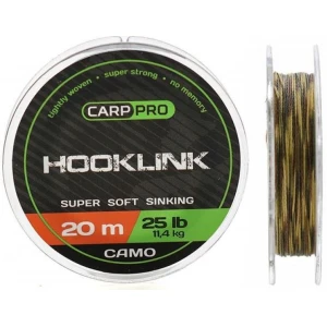 Fir Textil cu Camasa CARP PRO Sinking Hooklink Camo, 25lbs, 20m