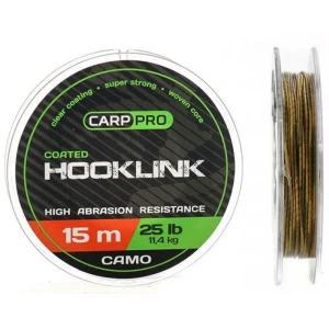 Fir Textil cu Camasa CARP PRO Soft Coated Hooklink Camo, 25lbs, 15m