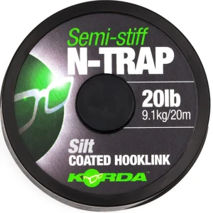 Fir Textil cu Camasa KORDA N-Trap Semi Stiff, Gravel Brown, 15lbs, 20m
