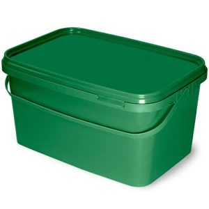 Galeata Patrata cu Capac Delphin Classa Verde, 5L