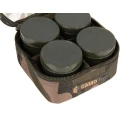 Geanta Fox Camolite 6 Pot Hookbait Case, Camo, 17x16.5x9.5cm