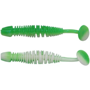 Grub BERKLEY PowerBait Power Leech, Green / White, 5cm, 12buc/pac