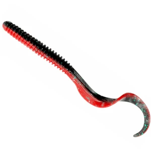 Grub SAVAGE GEAR Rib Worm, Red N Black, 9cm, 3g, 10buc/pac