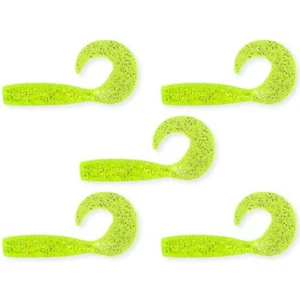 Twister Nevis 7.5cm, 5buc/pac, Verde Neon Glitter Twister Nevis 7.5cm, 5buc/pac, Verde Neon Glitter