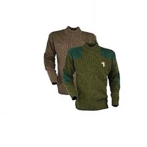 PULOVER TREESCO KAKI CU BRODERIE MARIME XXXL PULOVER TREESCO KAKI CU BRODERIE MARIME XXXL