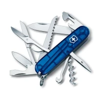 Briceag Multifunctional Victorinox Huntsman, Albastru Transparent, 9.10cm