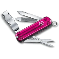 Briceag Multifunctional Victorinox, Nail Clip 580, 6.5cm, Roz Transparent