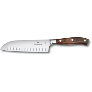 Cutit Bucatarie Victorinox Santoku, Lama Gofrata 17 cm, Lemn, Maro, Cutie Cadou Cutit Bucatarie Victorinox Santoku, Lama Gofrata 17 cm, Lemn, Maro, Cutie Cadou