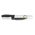 Cutit Bucatarie Victorinox Swiss Classic DUX-Knife, margine ondulata, 21cm, negru