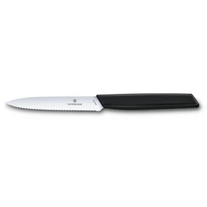 Cutit Bucatarie Victorinox, Swiss Paring Modern Knife, Lama Zimtata 10cm, Negru