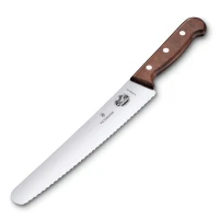 Cutit Bucatarie Victorinox Wood Bread And Pastry Knife, Lama Zimtata 22cm, Maro, Cutie Cadou