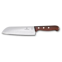 Cutit Bucatarie Victorinox Wood Santoku Knife, Lama Gofrata 17cm, Lemn , Maro