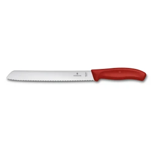 Cutit Feliat Victorinox SwissClassic Bread Knife, Lama Zimtata 21cm, Rosu, Blister