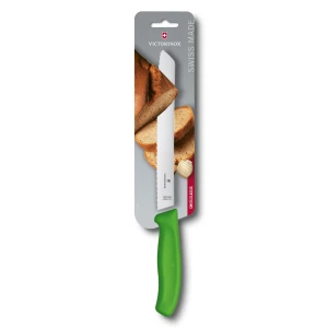 Cutit Feliat Victorinox SwissClassic Bread Knife, Lama Zimtata 21cm, Verde, Blister