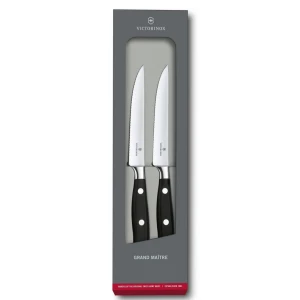 Set 2 Cutite Victorinox Grand Maître Steak Knife, Lama Zimtata, 12cm, Negru