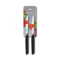 Set 2 Cutite Victorinox Swiss Modern Table Knife, Lama Zimtata 11cm, Negru, Cutie Cadou