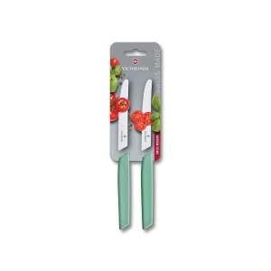 Set 2 Cutite Victorinox Table Knife, Lama Zimtata 11cm, Verde Menta, Blister