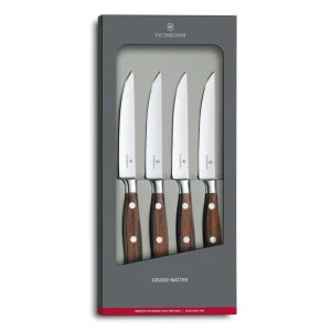 Set 4 Cutite Carne Victorinox Grand Maître Wood, 12cm, Maro 