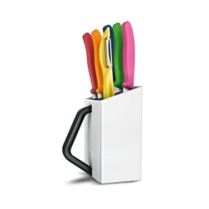 Set 6 Cutite Bucatarie Victorinox, Suport Alb Set 6 Cutite Bucatarie Victorinox, Suport Alb
