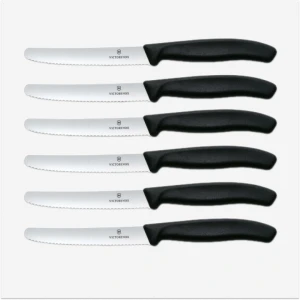 Set 6 Cutite Victorinox, Swiss Classic, Lama zimtata 11cm, Negru