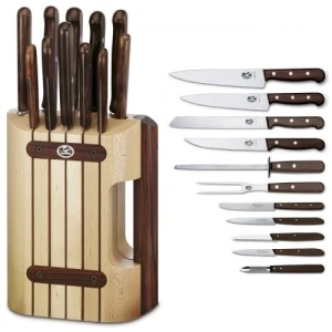 Suport Cutite Victorinox Wood Knife Block, 22.8cm, Lemn, Maro, 22.8cm, Lemn Maro