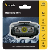 Lanterna De Cap Technik Headlamp H15 (cu Baterii) Xte Led + Usb Type-c (300 Lumeni) Lanterna De Cap Technik Headlamp H15 (cu Baterii) Xte Led + Usb Type-c (300 Lumeni)