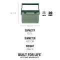 Lada Frigorifica STANLEY The Easy-Carry Outdoor Cooler 15.1L / 16QT, Stanley Green